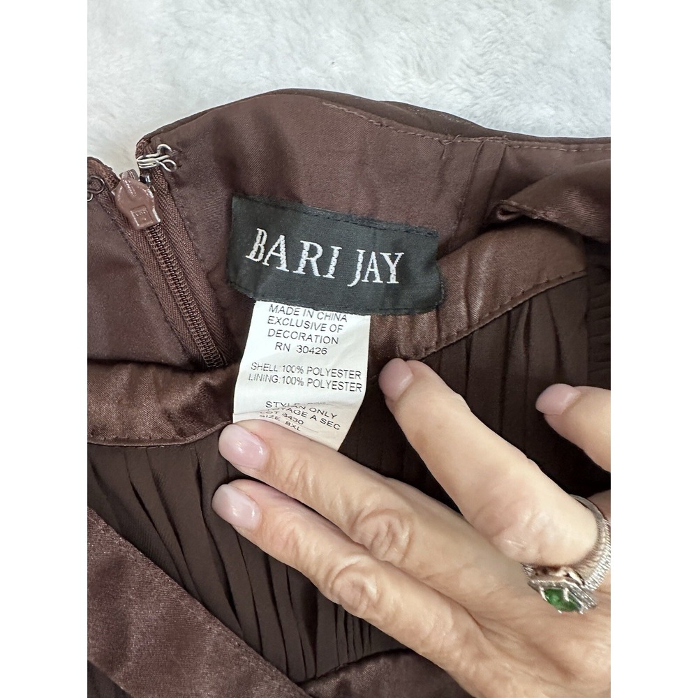 Bari Jay Dress Womans Size 8 Gown  Formal Brown‎ High Waist Halter Flowy EUC - Picture 4 of 16